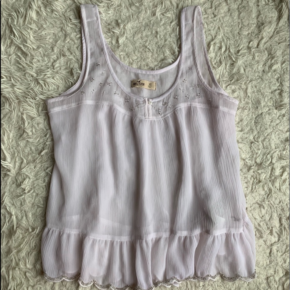 Sheer white tank top